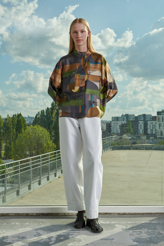 BLOUSE RITA GREEN/BROWN