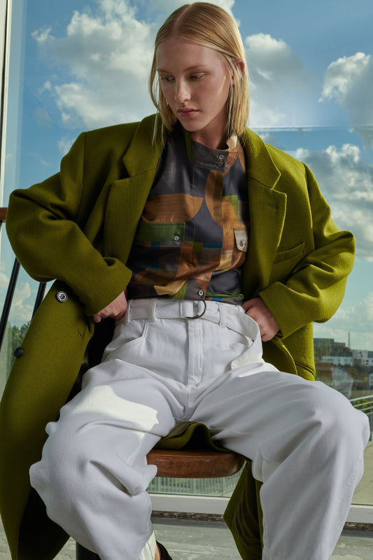 BLOUSE RITA GREEN/BROWN