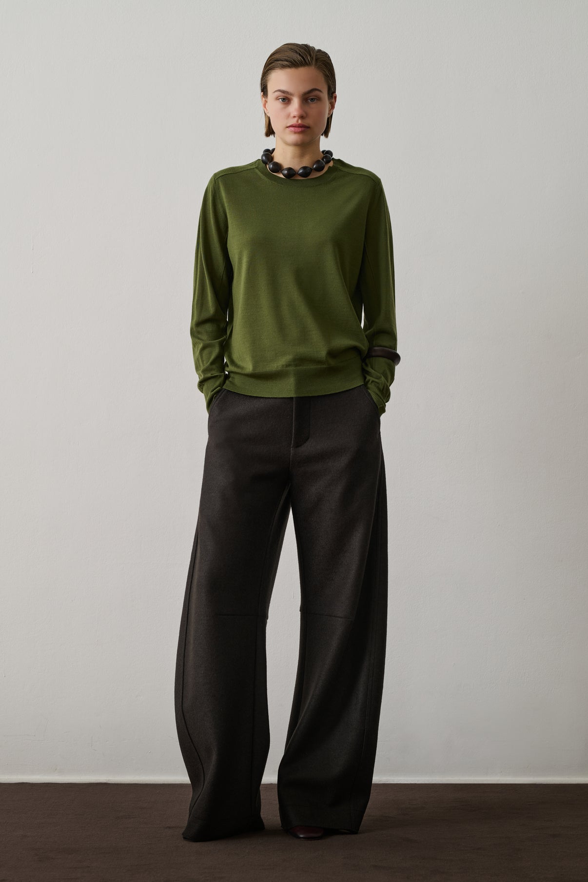 Pull Aussie - Vert Olive - Laine - Femme vue 1