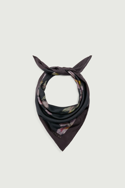 Scarf Capucine - Anthracite/Purple - Silk - Women