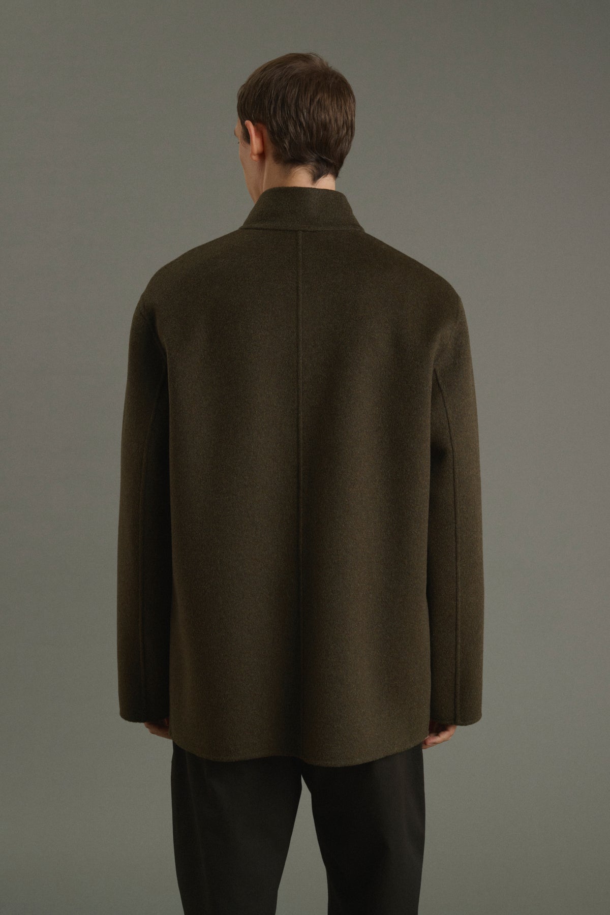 Eole jacket - Heathered Khaki - Double-Faced Fabric - Men vue 4
