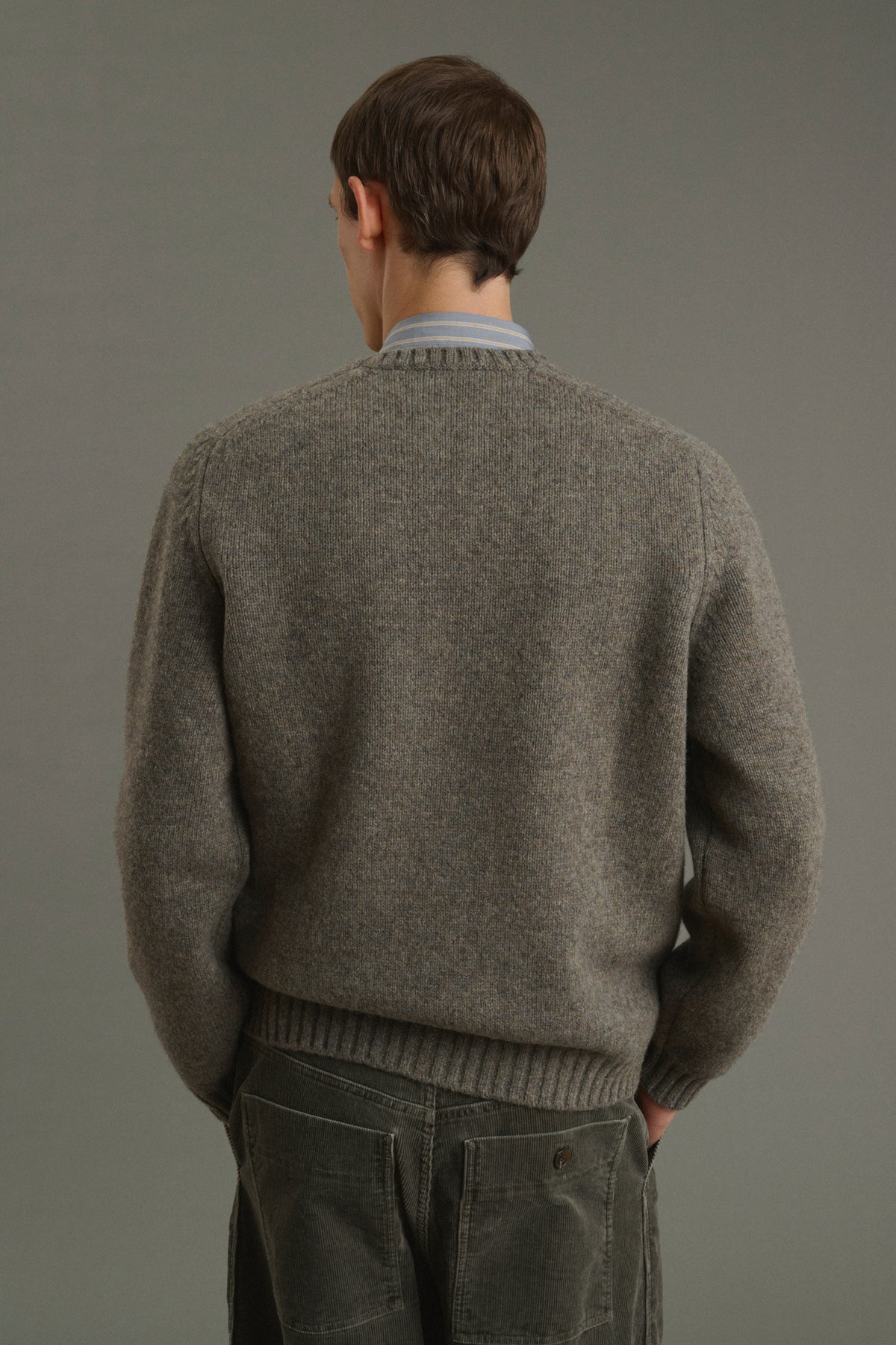 Isamu pullover - Grey-Green - Wool - Men