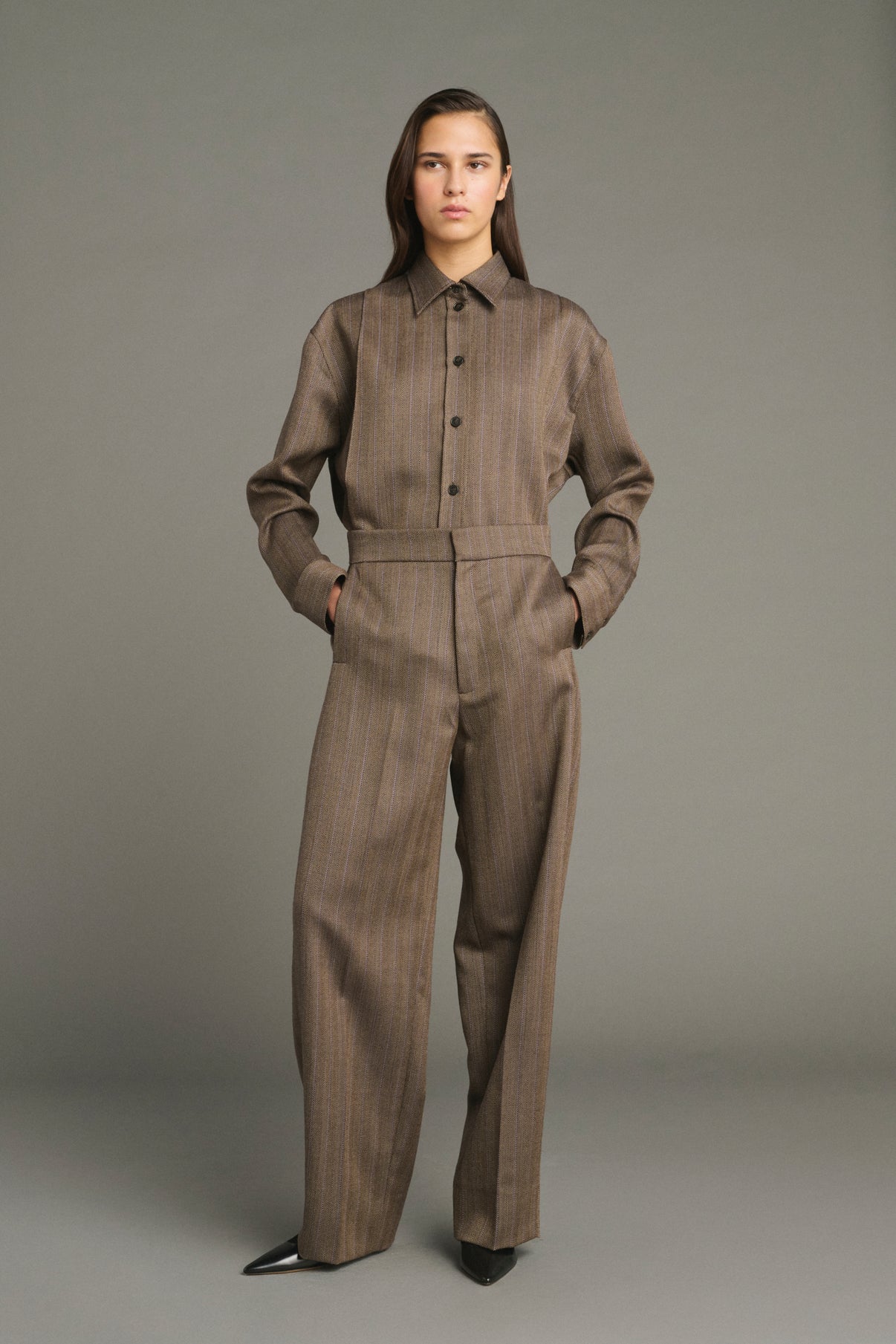 Jocelyn trousers - Brown/Parma - Wool - Women vue 1