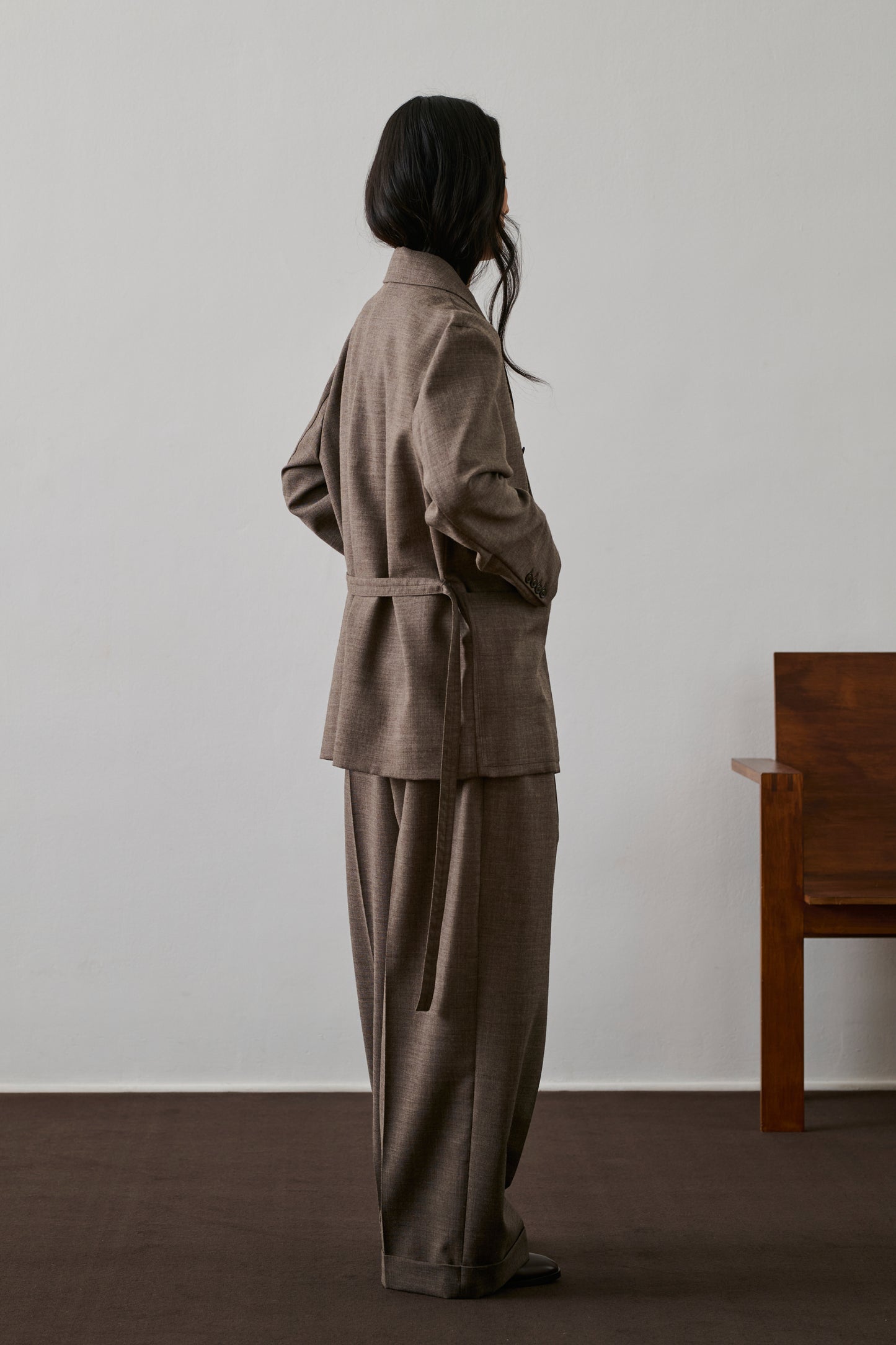 Veste Drew - Marron/Écru - Laine - Femme