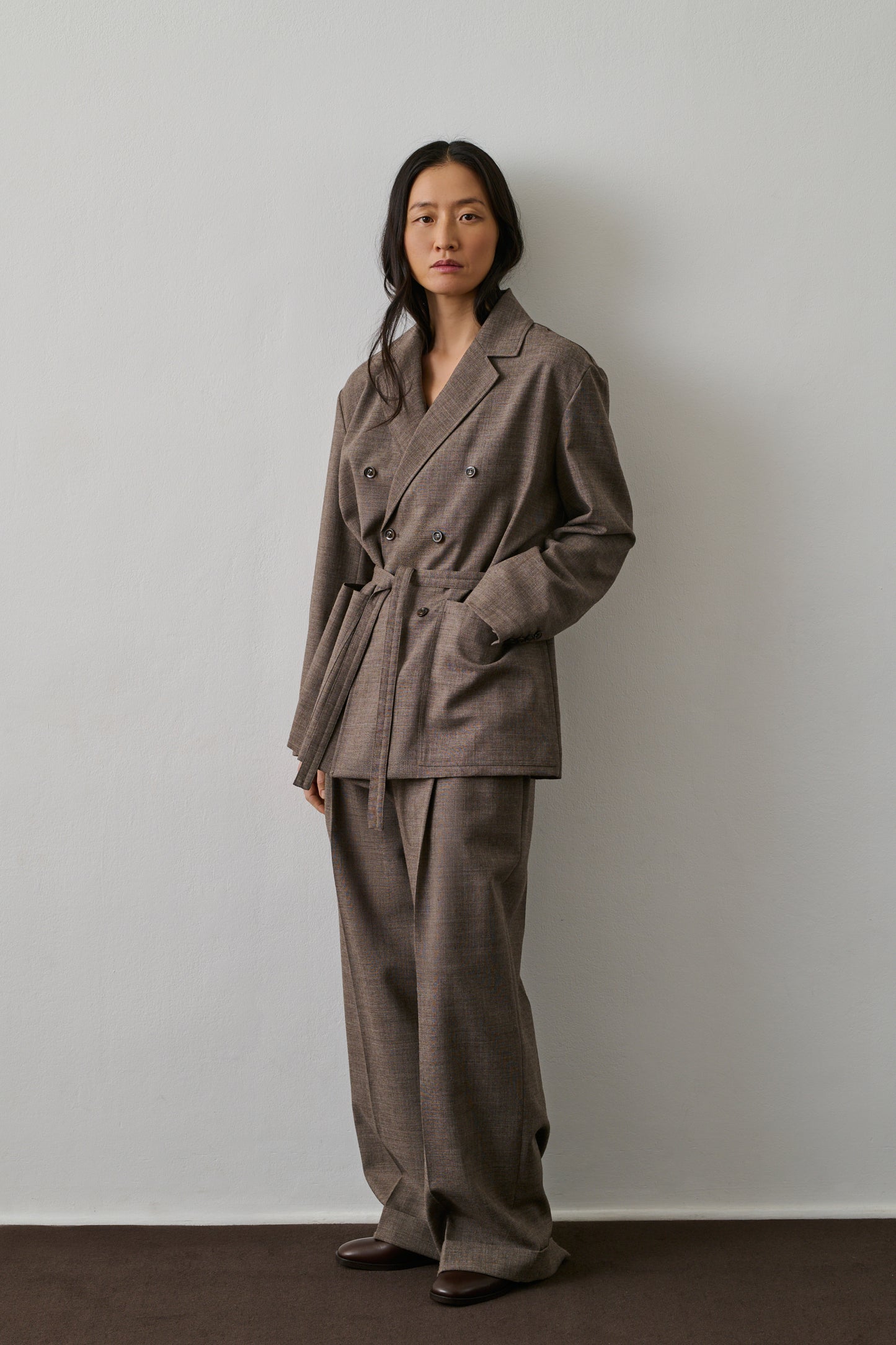 Veste Drew - Marron/Écru - Laine - Femme