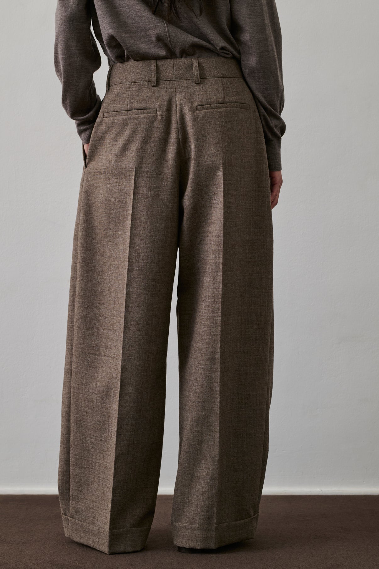 Pantalon Watson - Marron/Écru - Laine - Femme vue 3