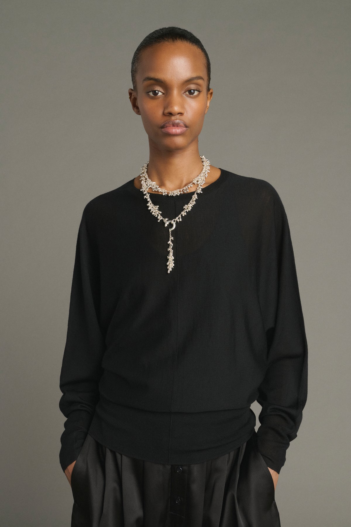 Pullover Lina - Black - Merino Wool - Women vue 1