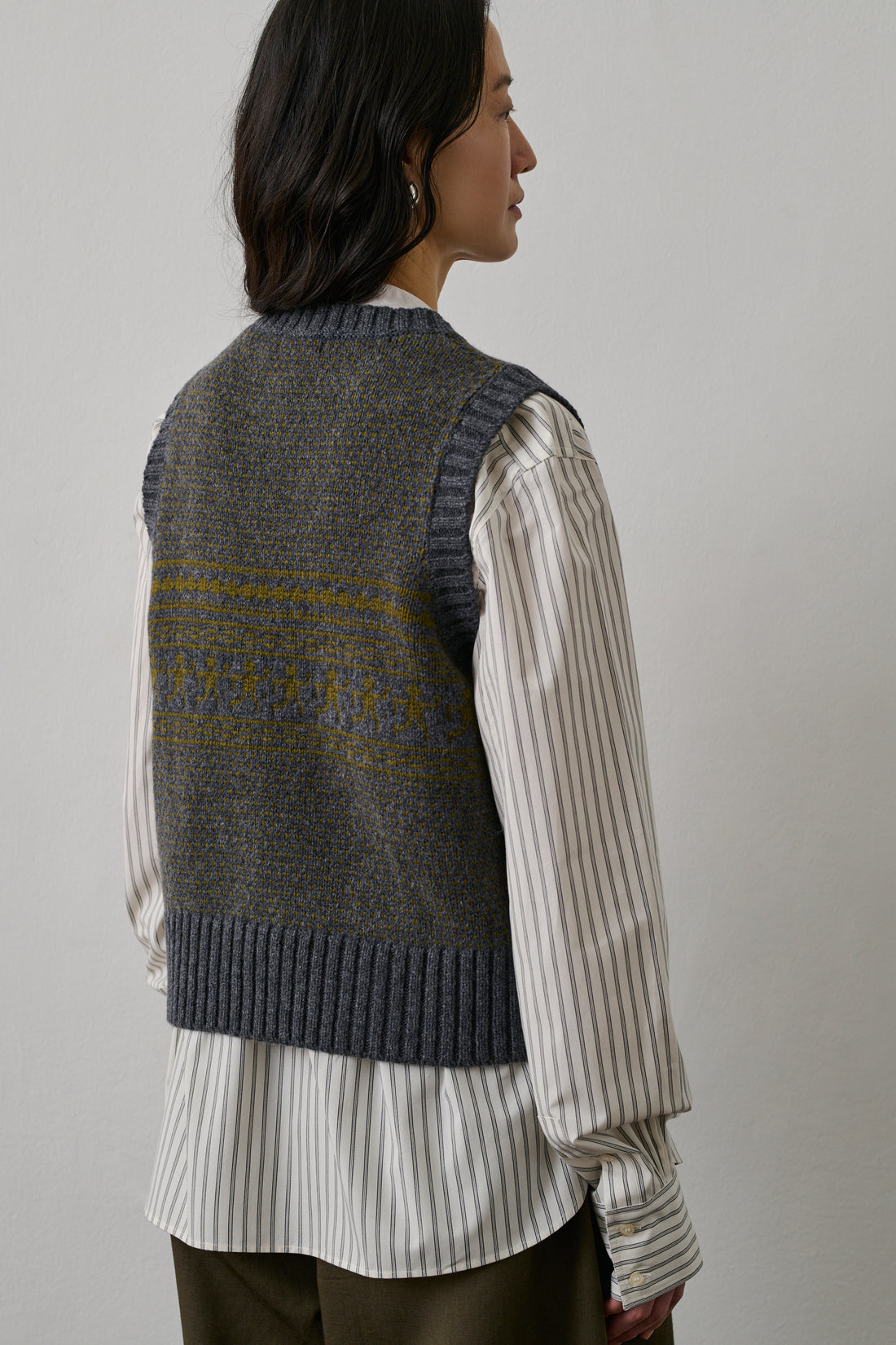 Pull Namaste - Gris/Olive - Laine - Femme