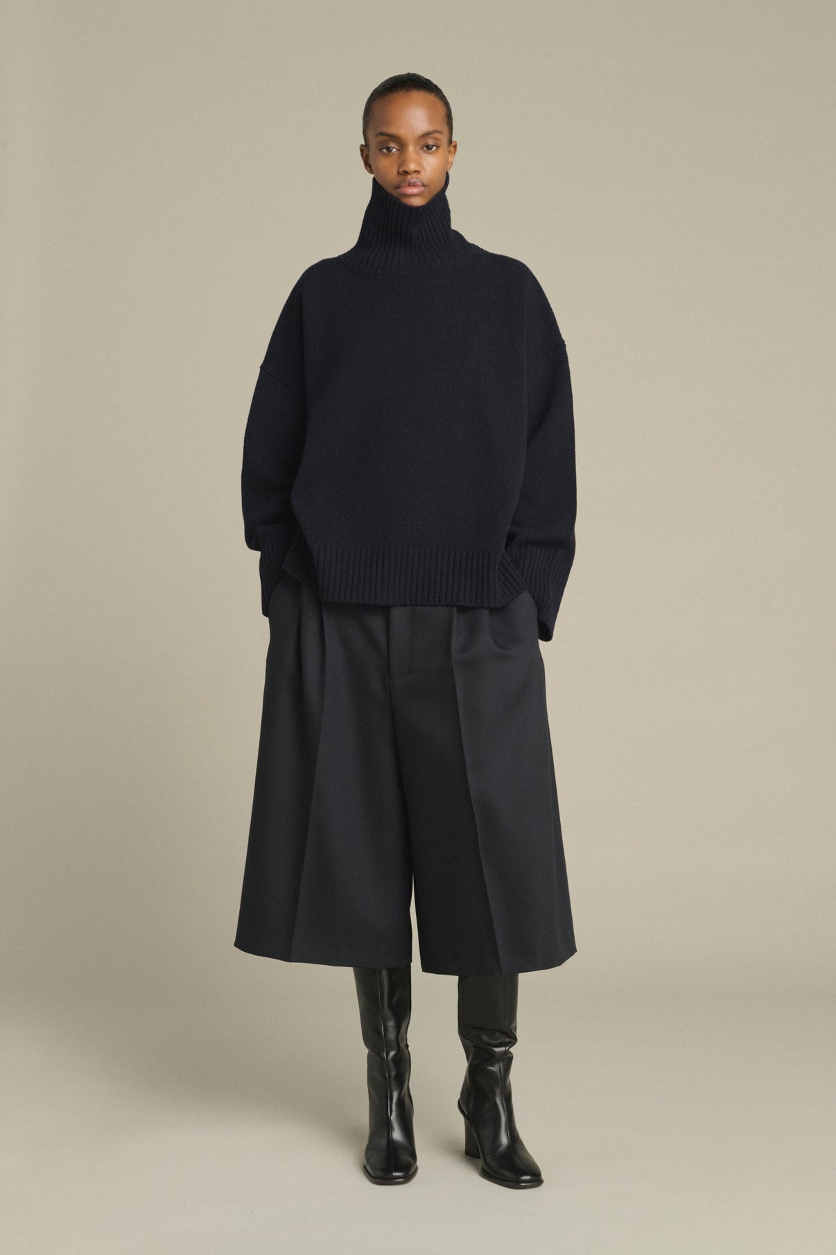 William Pullover - Navy - Merino Wool - Women vue 1