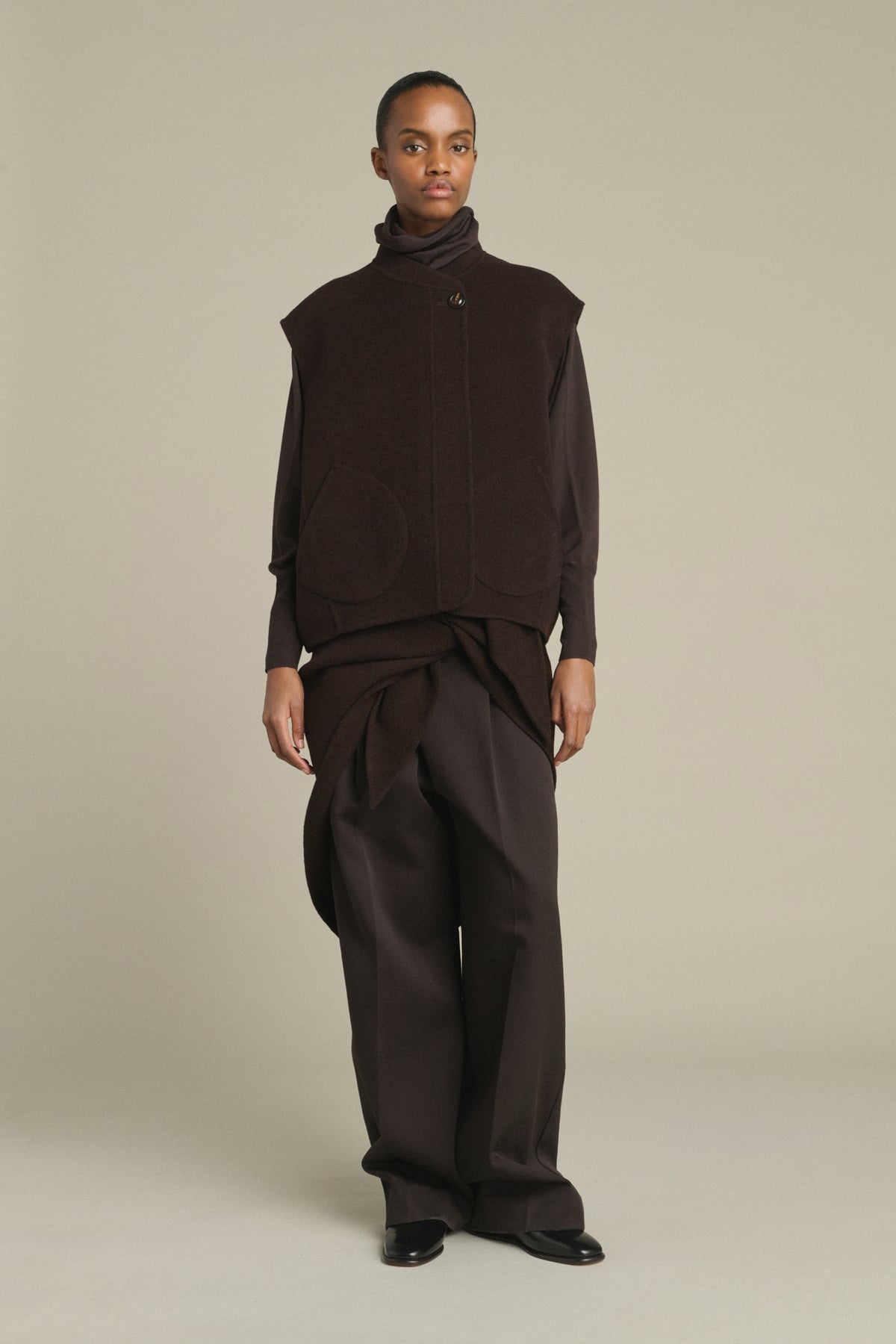 Jacket Adeline - Dark Brown - Wool - Women vue 1