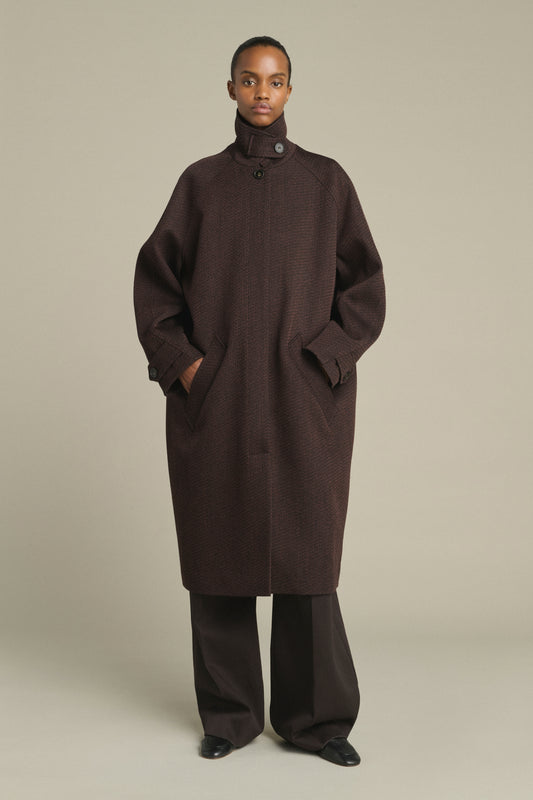 Leandre Coat - Brown/Black - Wool - Women