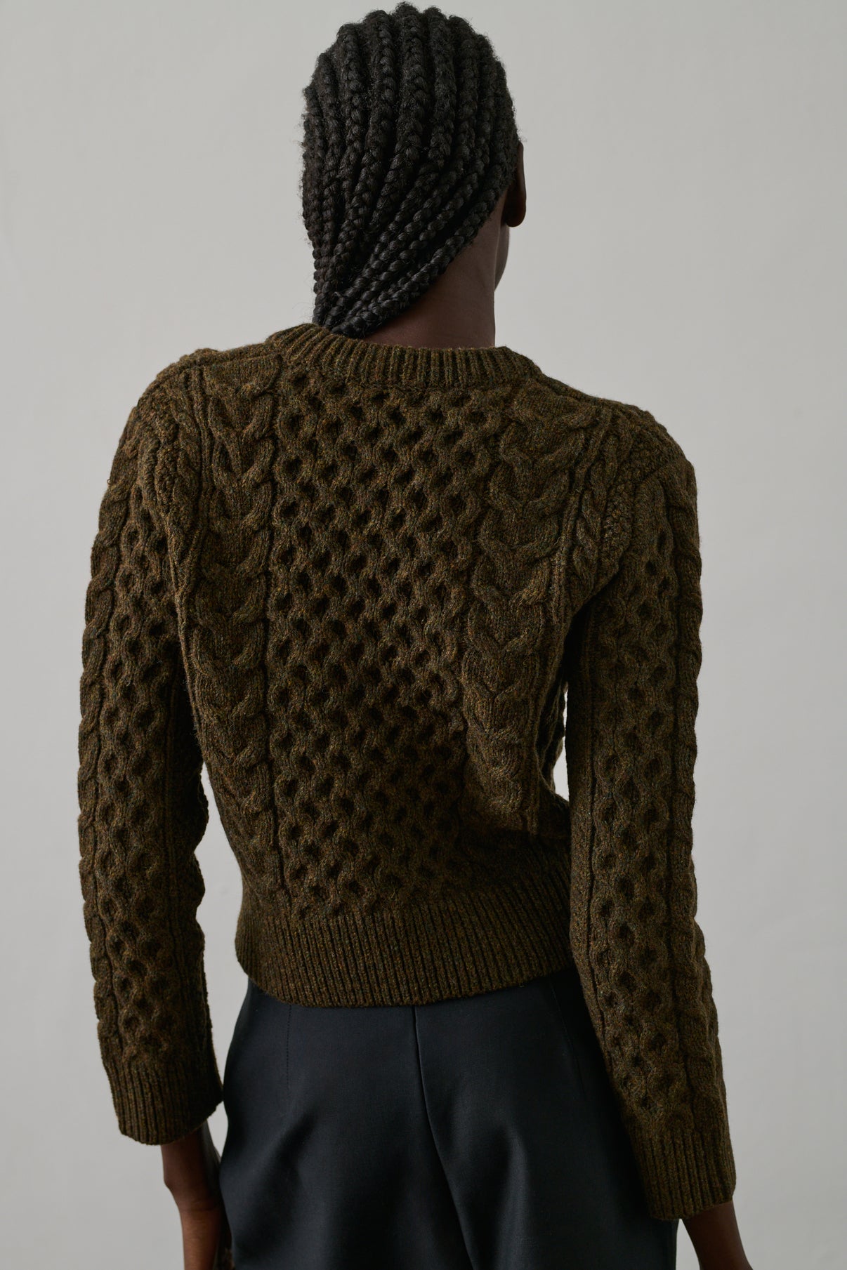 Cardigan Conrad - Kaki Chiné - Laine - Femme vue 4