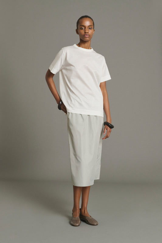 Basic T-Shirt - White Mercerised Cotton Women - Soeur