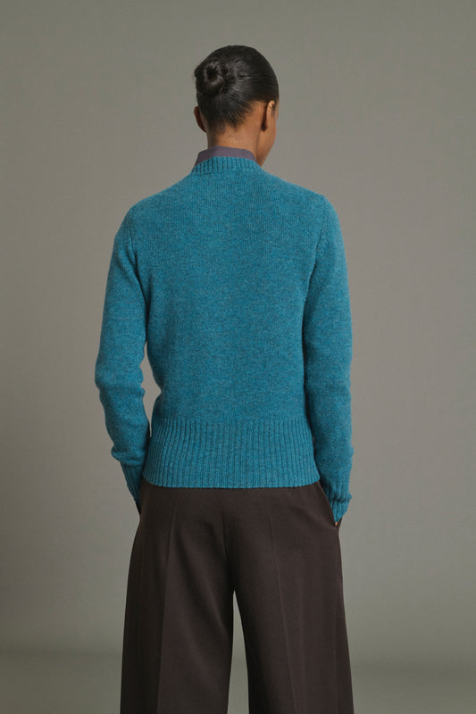 Fugu Cardigan - Persian Blue - Merino Wool - Women