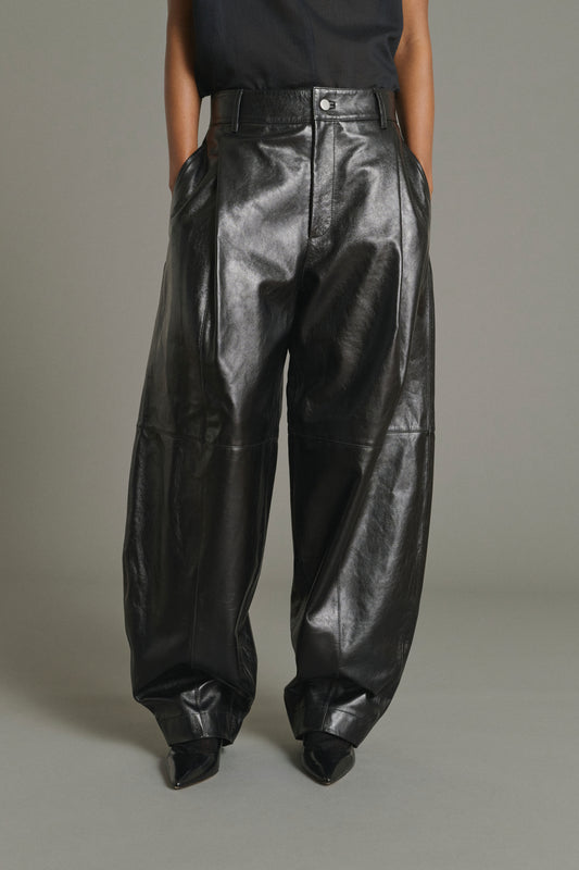Julien trousers - Black - Leather - Women