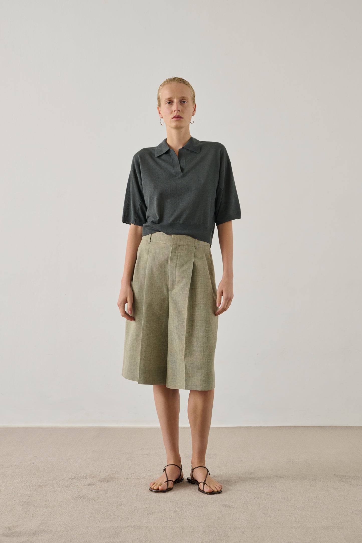 Elton Polo - Grey/Blue - Merino Wool - Women