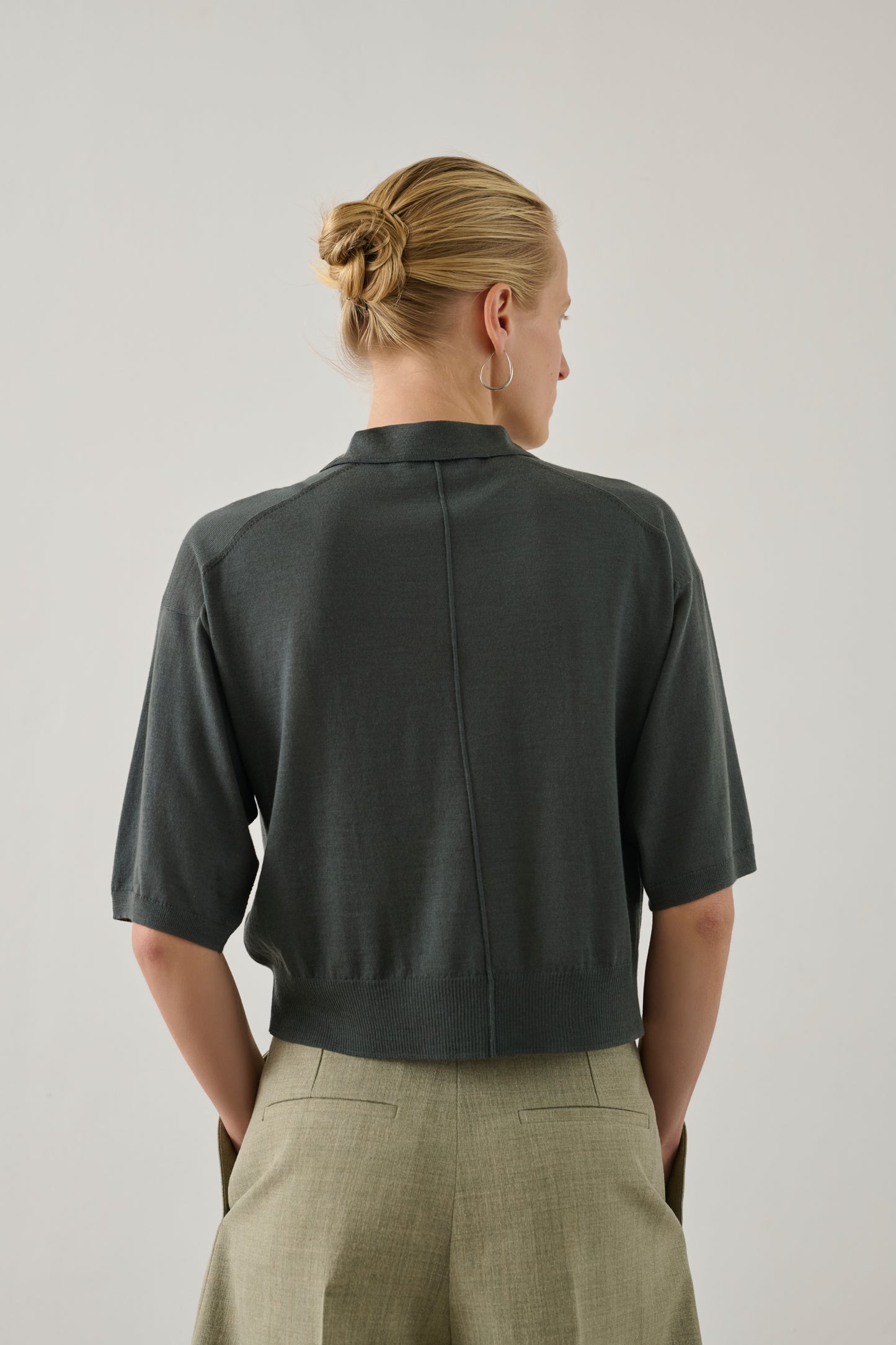 Elton Polo - Grey/Blue - Merino Wool - Women