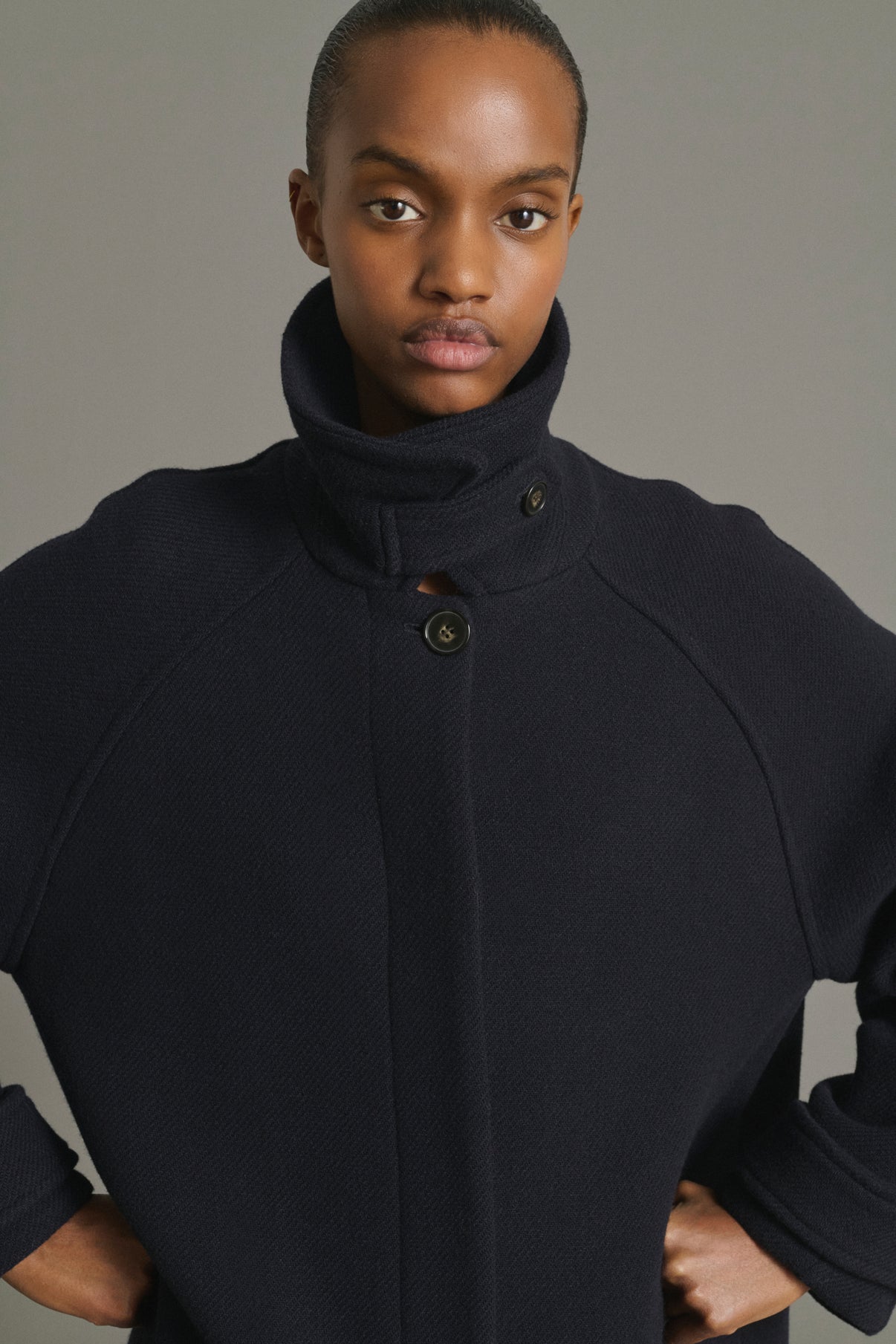 Berlin coat - Navy - Wool - Women vue 3
