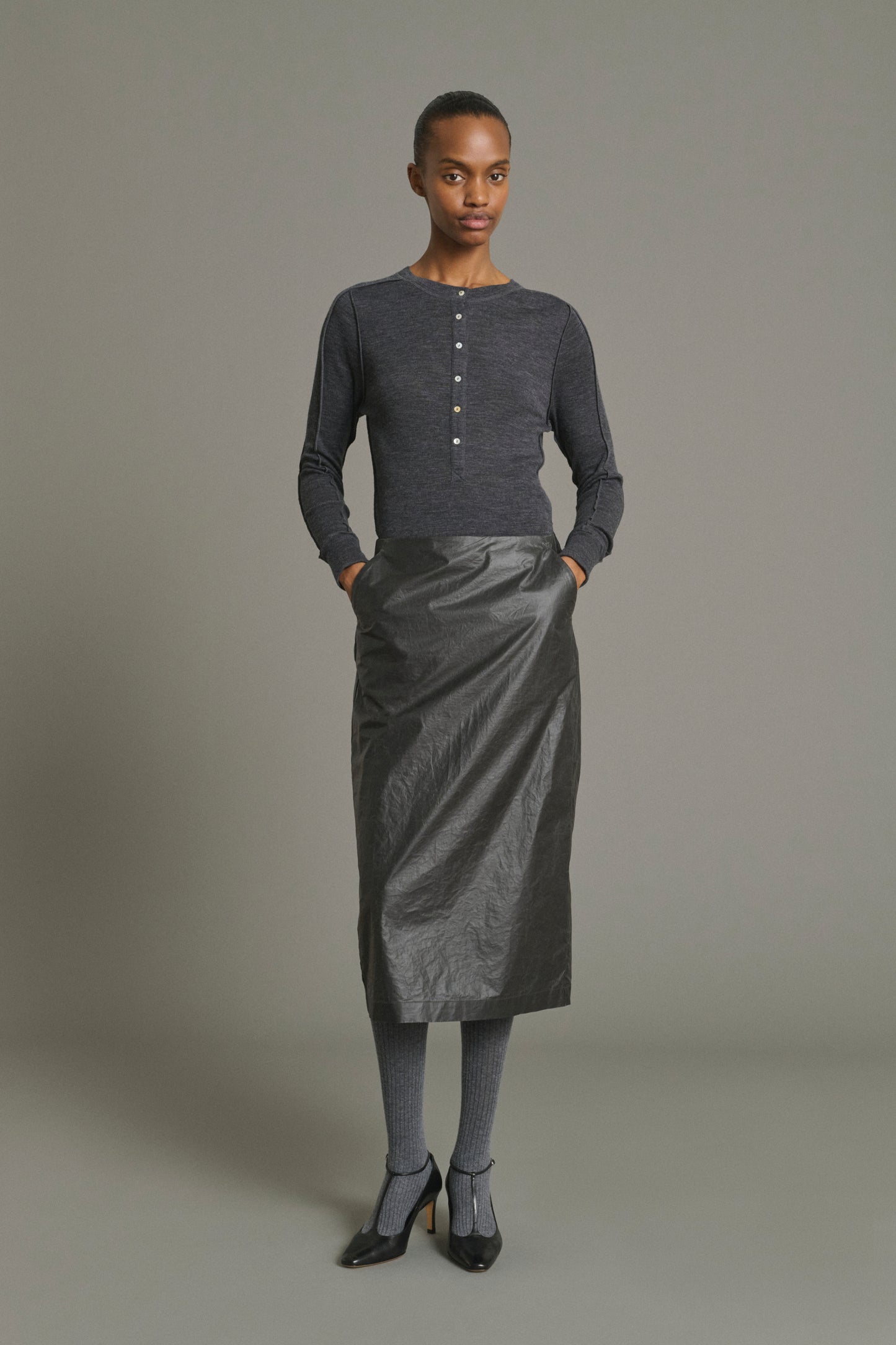 Flavia Skirt - Dark Brown - Cotton - Women