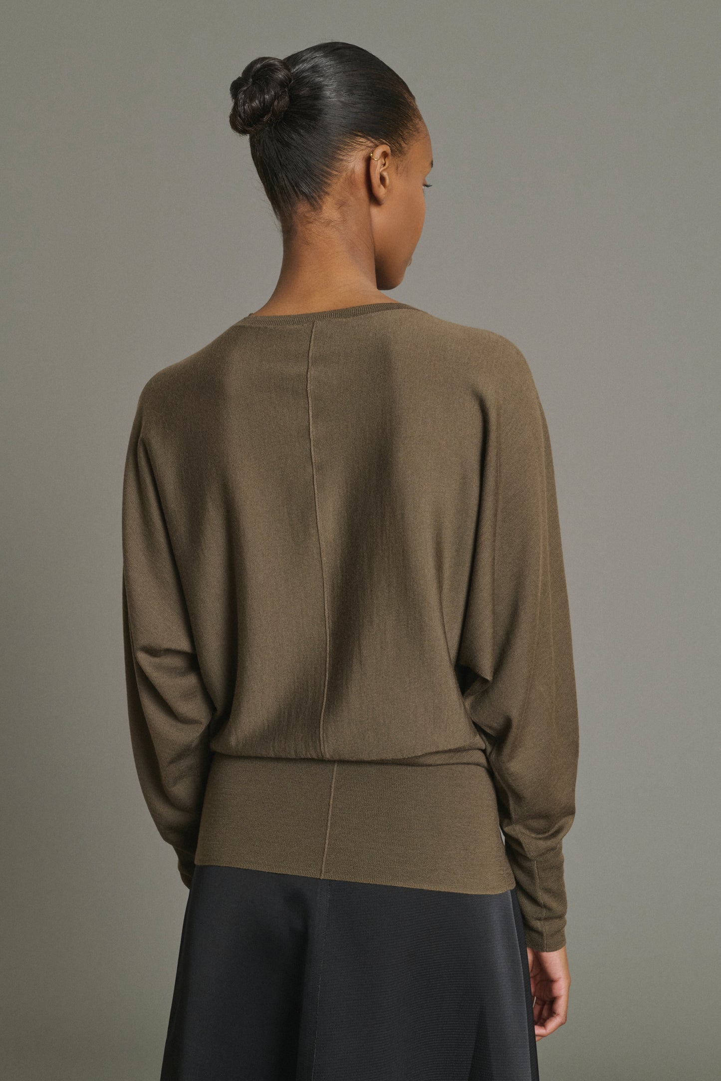 Lina Pullover - Khaki - Merino Wool - Women