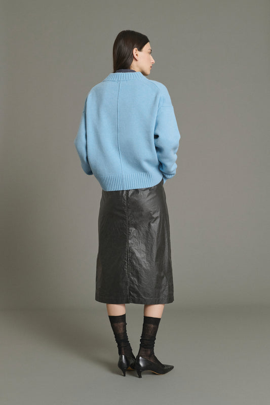 Julie Pullover - Light Blue - Merino Wool - Women