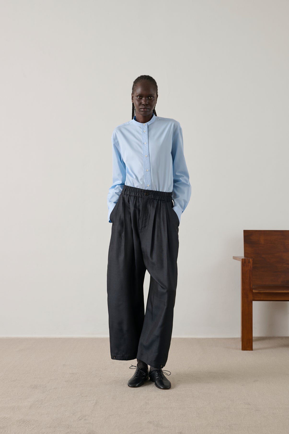 Bermudes shirt - Sky Blue - Cotton - Women vue 5