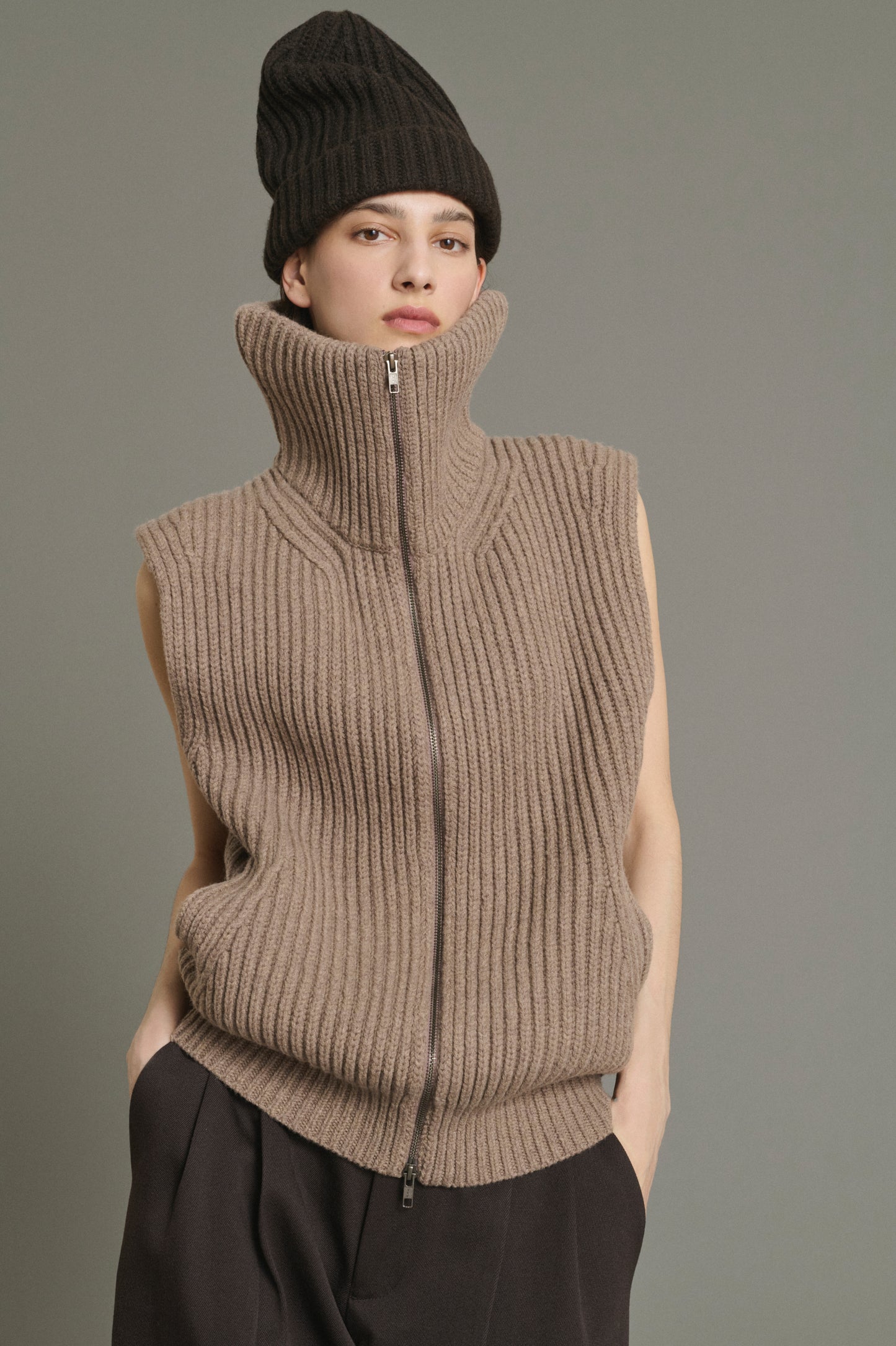 Jacket Kristen - Beige Chiné - Merino Wool - Women