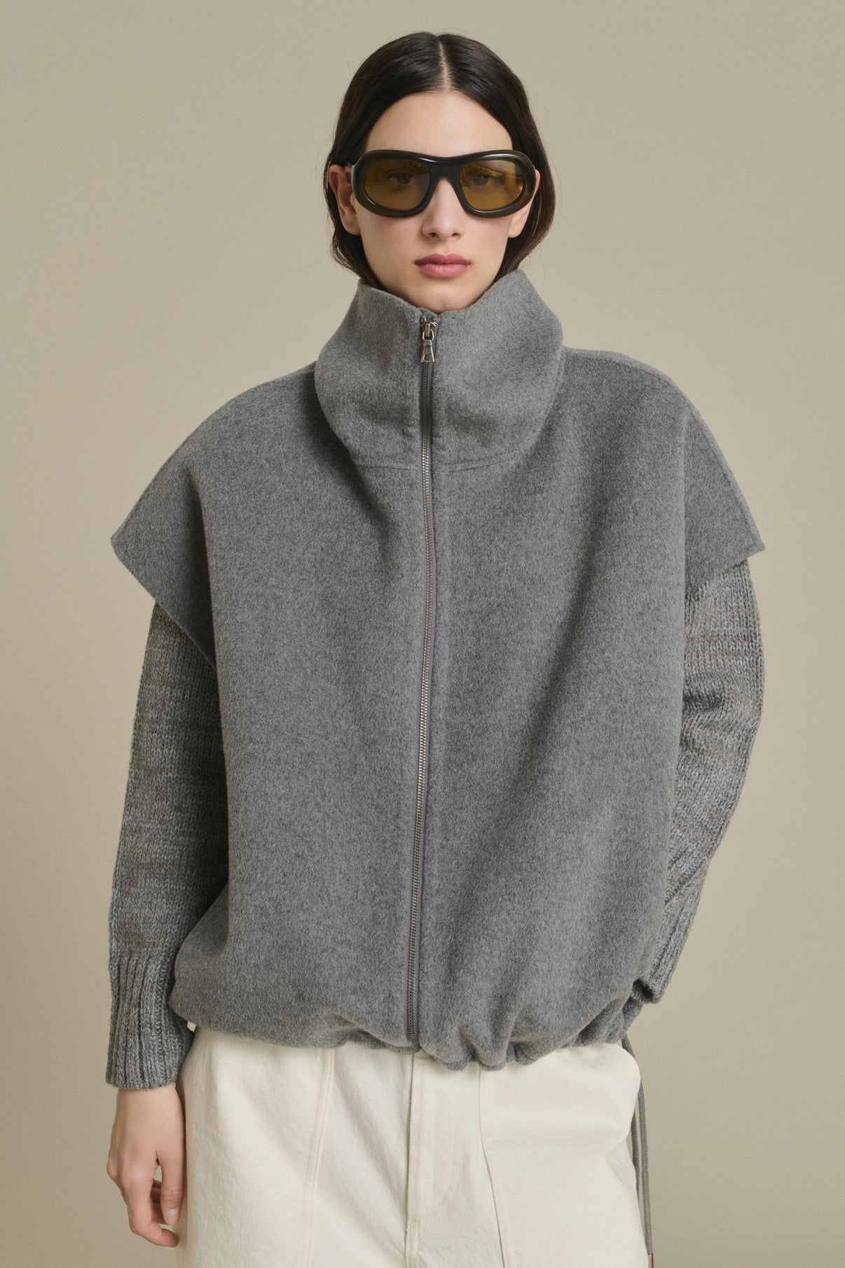 Jacket Juno - Light Grey - Wool - Women vue 3