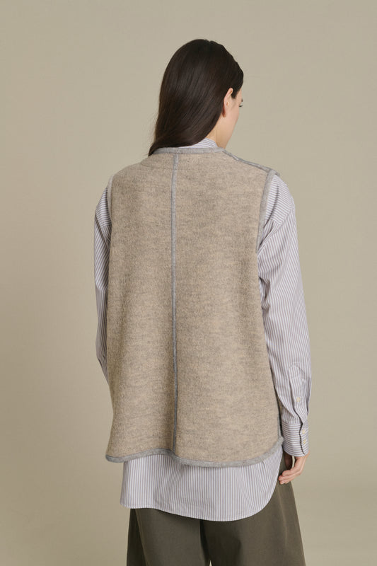 Chicago Jacket - Beige/Grey - Wool - Women