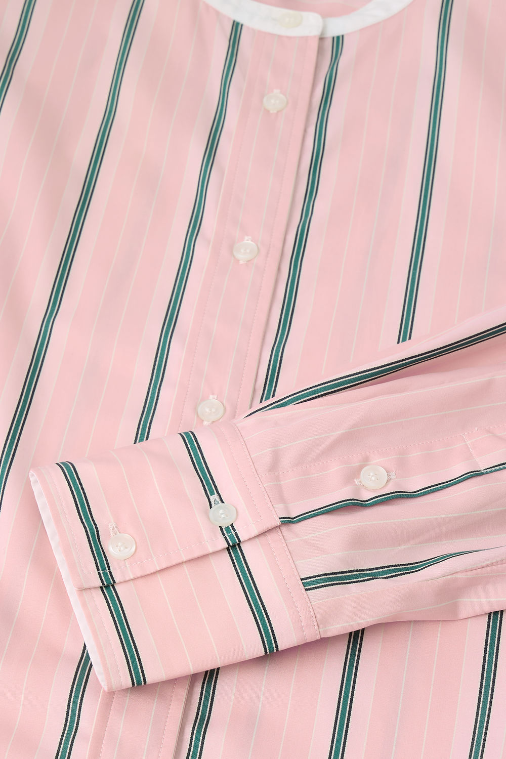 Bermudes shirt - Rose/Grey - Cotton - Women vue 5