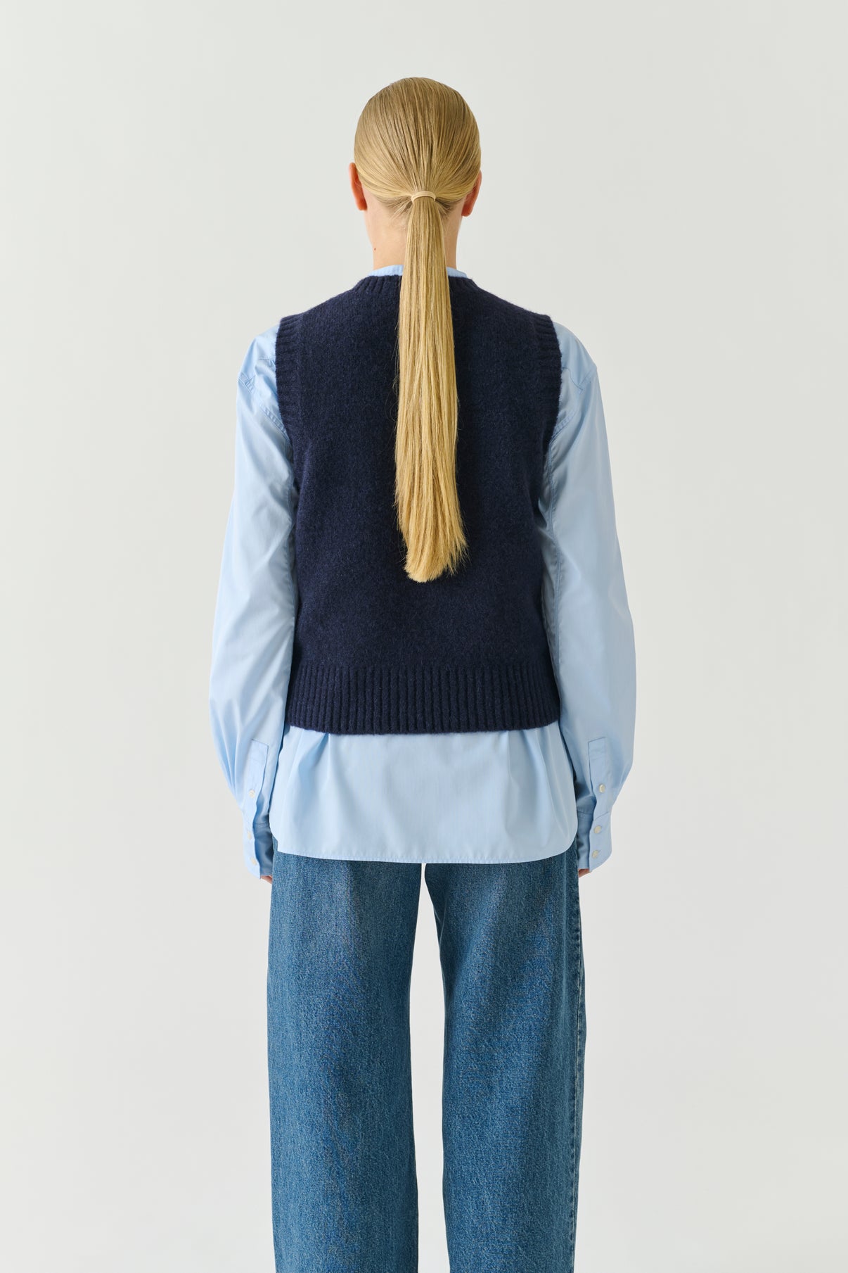Namaste pullover - Navy - Wool - Women vue 3